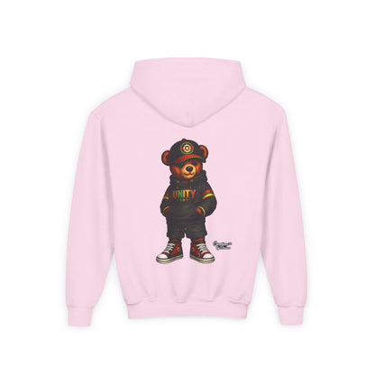 Youth Hoodie — Cool Streetwear Bear Graphic “UNITY”