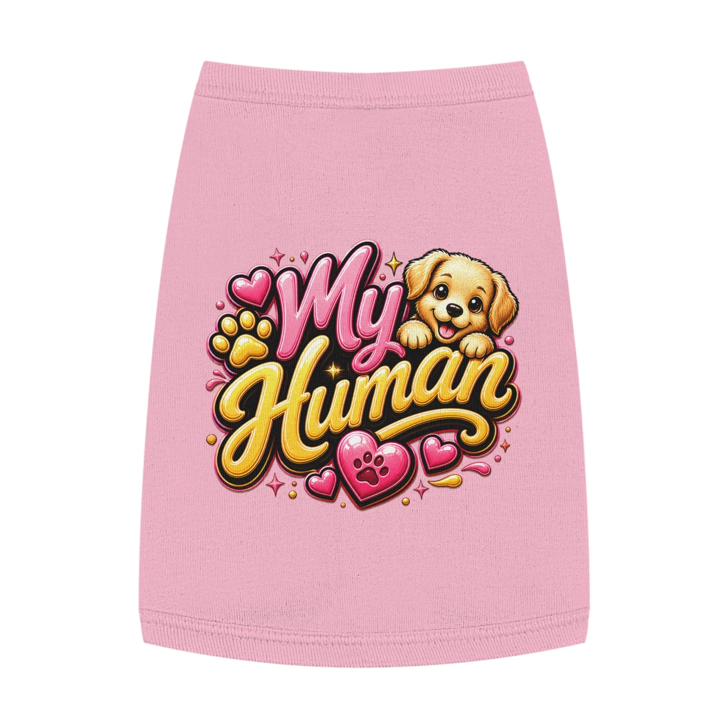 My Human Pet Tank Top — Cute Dog Paw & Heart Graphic