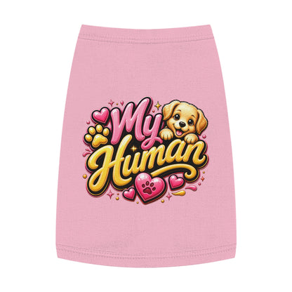 My Human Pet Tank Top — Cute Dog Paw & Heart Graphic