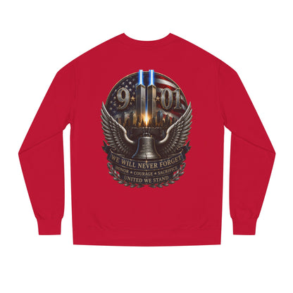 9/11 Memorial Sweatshirt — We Will Never Forget Tribute Crewneck