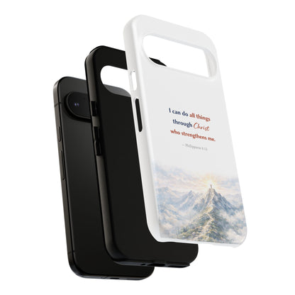 Christian Phone Case – “I Can Do All Things Through Christ” Inspirational Tough Case