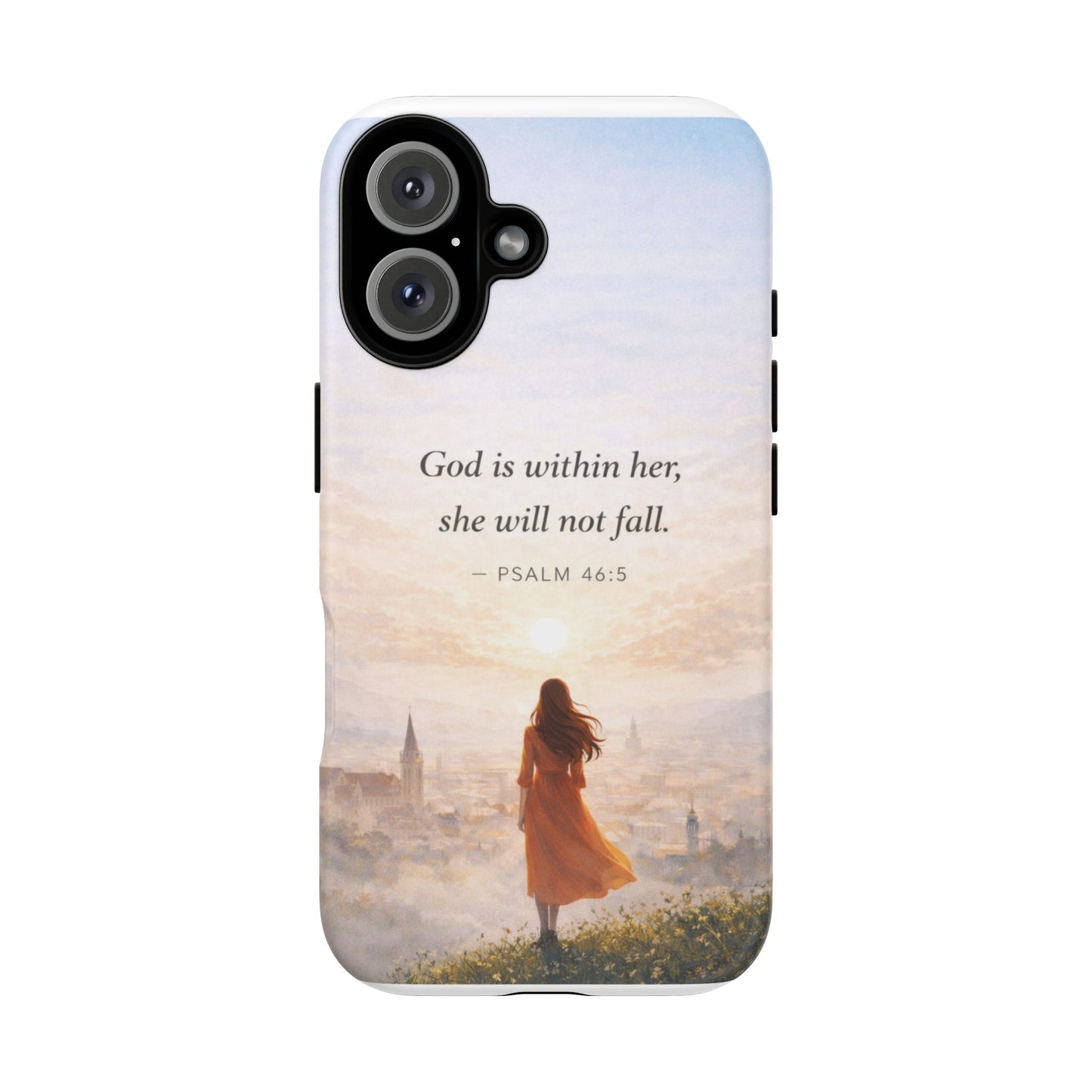 Inspirational Psalm 46:5 Phone Case — 'God is within her, she will not fall' Christian Phone Cover
