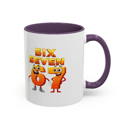 Six Seven Cartoon Number Coffee Mug - Fun Math Teacher Gift (11/15oz)