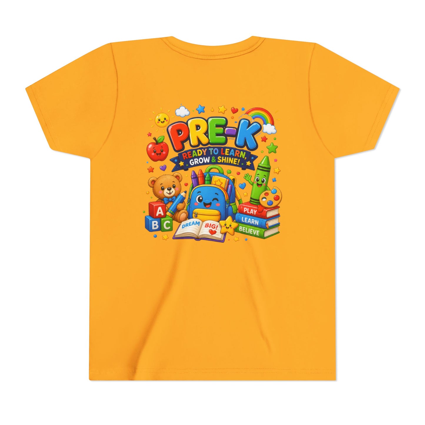 Pre-K Ready To Learn Kids T-Shirt — Colorful Preschool Back-to-School Tee