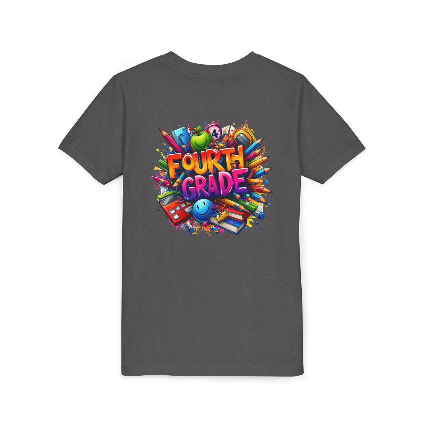 Fourth Grade Youth T‑Shirt – Colorful School Supplies Back to School Tee
