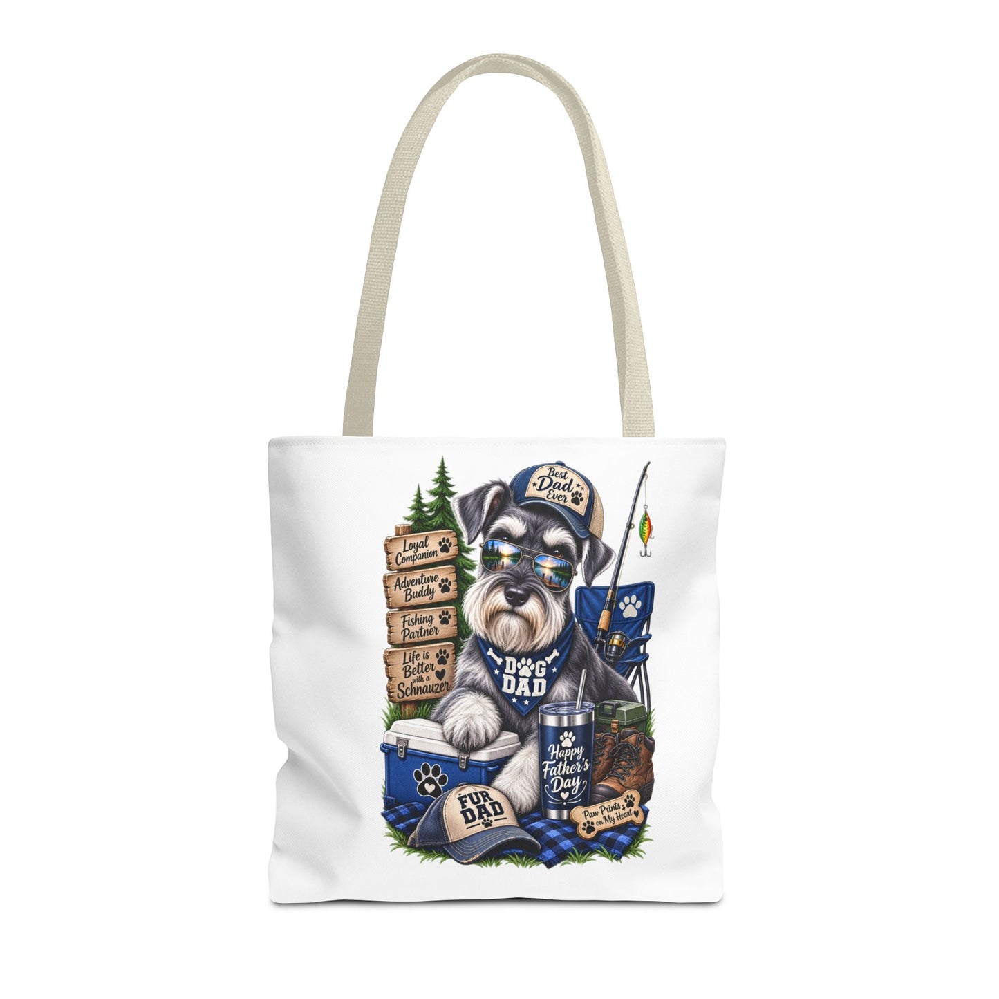 Dog Dad Fishing Tote Bag – Schnauzer Pet Lover Gift