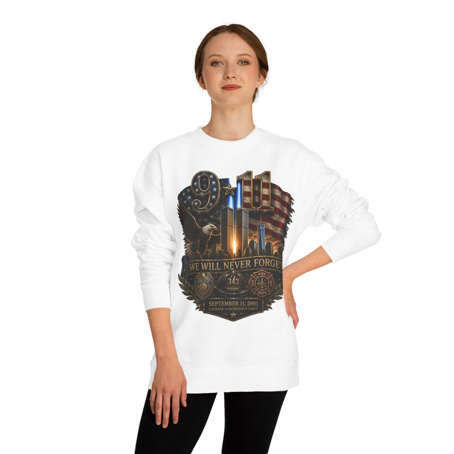 9/11 We Will Never Forget Memorial Sweatshirt