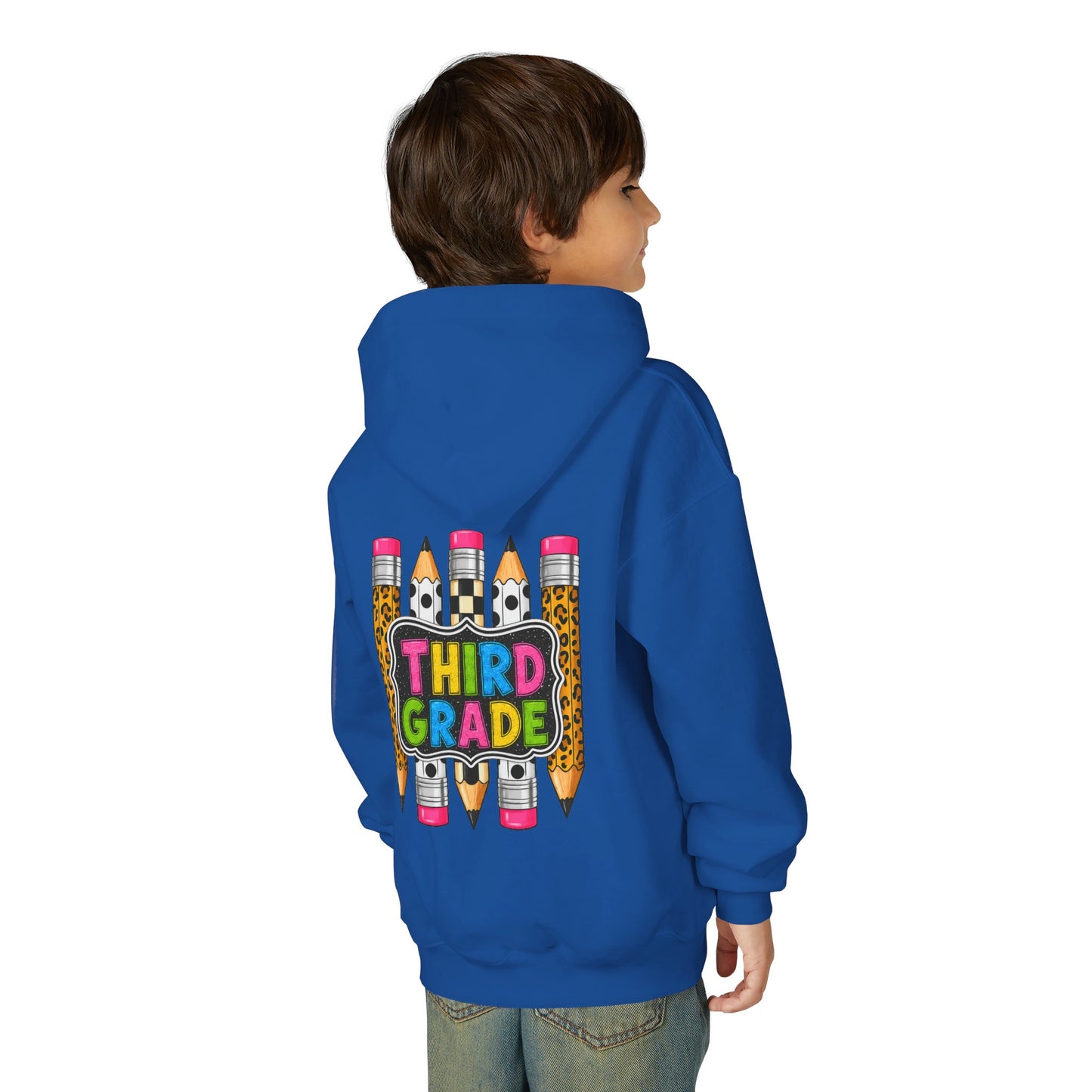 Third Grade Kids Hoodie — Cute Pencil Back-to-School Sweatshirt