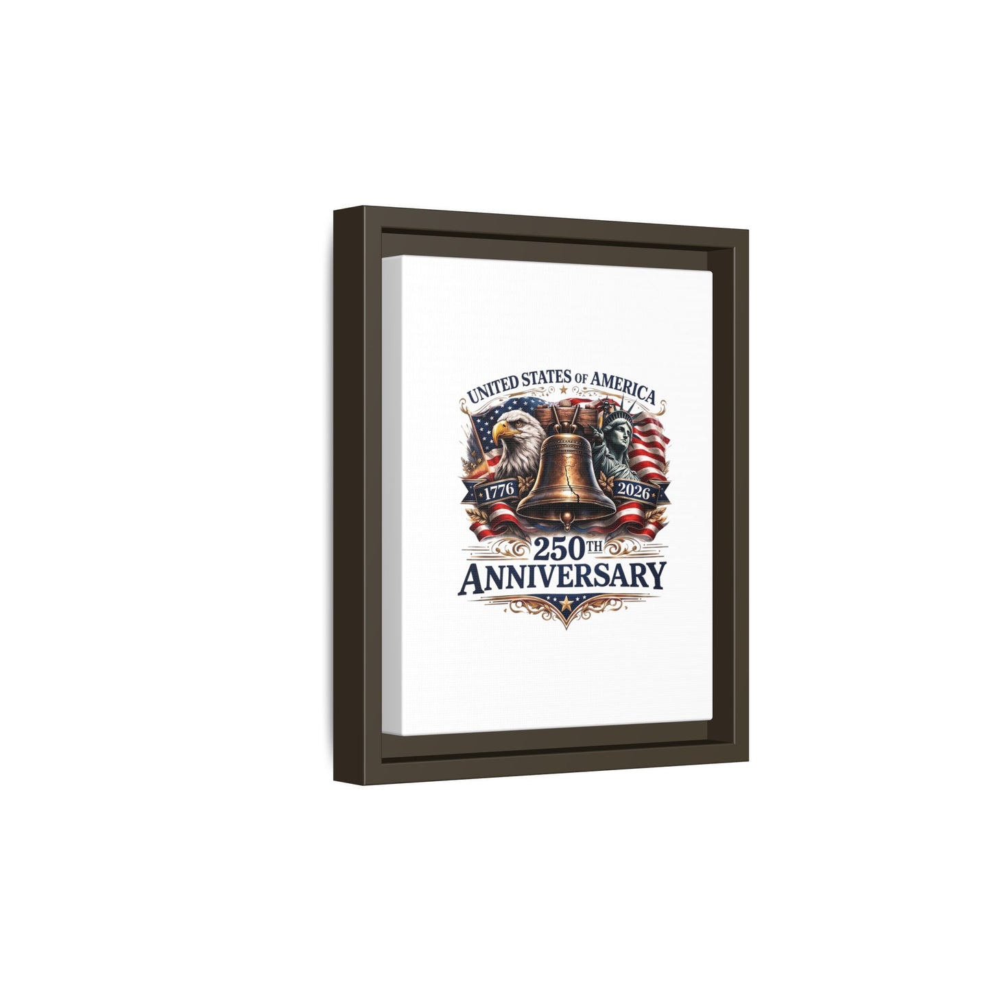 250th Anniversary Framed Canvas - United States of America Patriotic Liberty Bell Print
