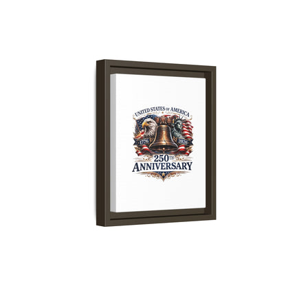 250th Anniversary Framed Canvas - United States of America Patriotic Liberty Bell Print