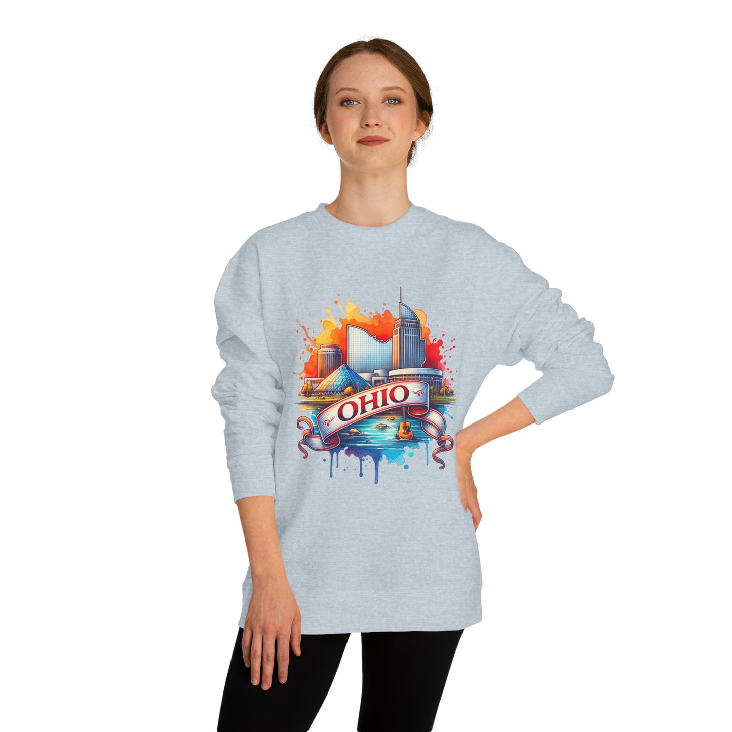 Ohio Skyline Crewneck Sweatshirt – Colorful Cityscape Graphic