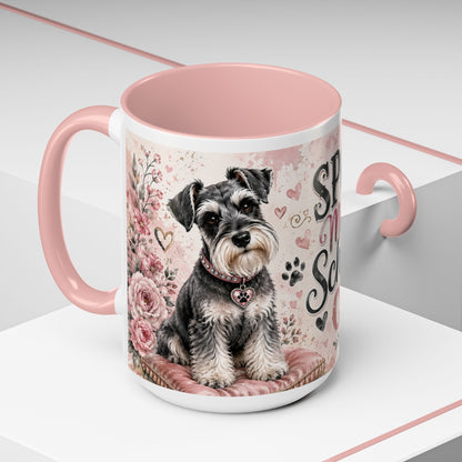 Spoiled Miniature Schnauzer Club Accent Coffee Mug — Cute Dog Mom Gift