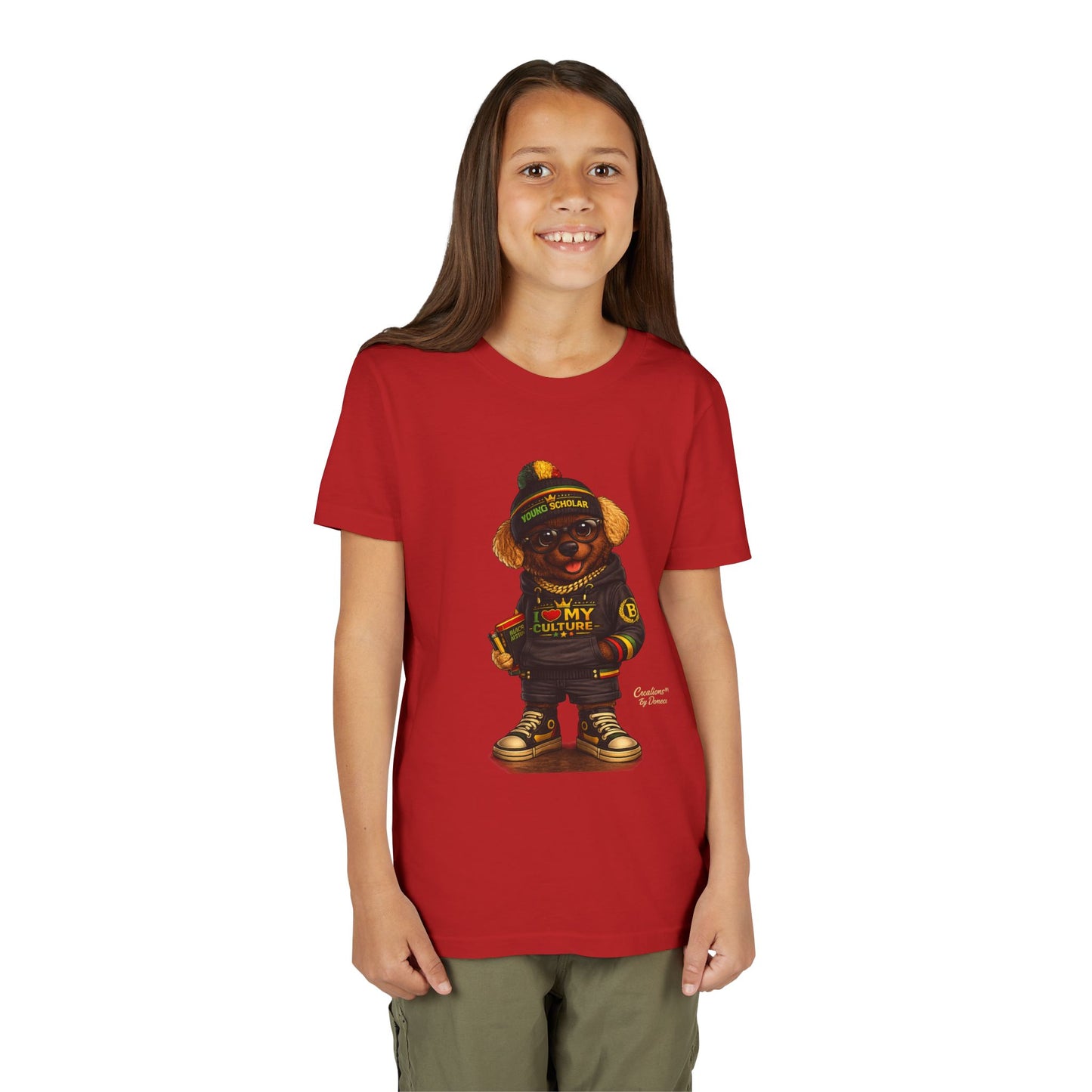 Youth Tee — 'Respect My Culture' Urban Dog Character Graphic