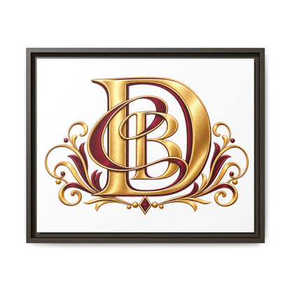 Monogram Letter D Canvas Print — Framed Matte Wall Art