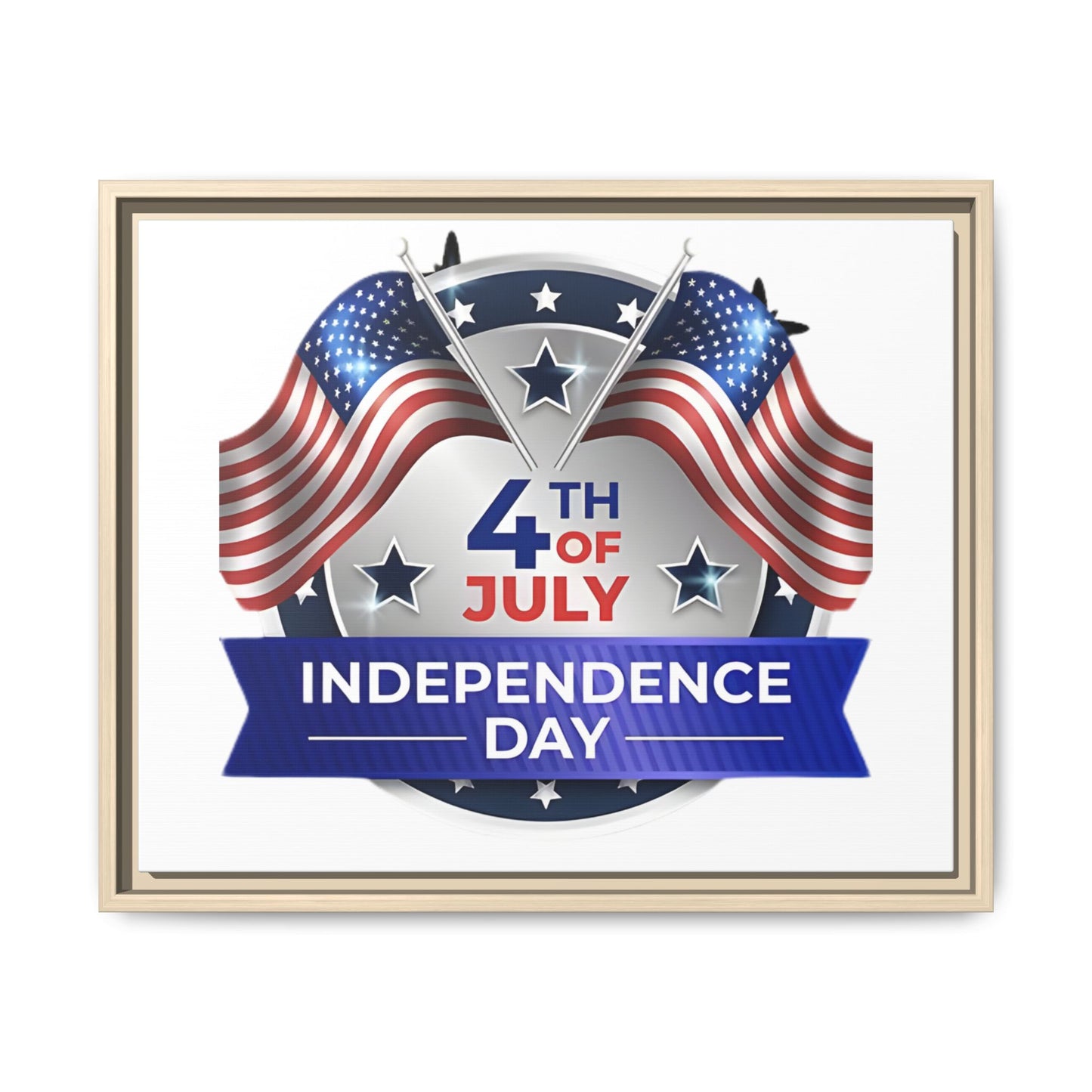 4th of July Independence Day Framed Matte Canvas