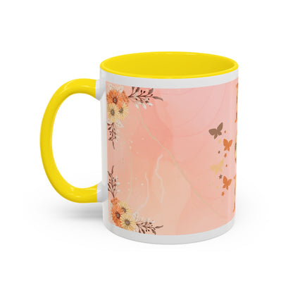 Mom Floral Accent Coffee Mug – Pink Butterfly Mother's Day Gift (11/15oz)