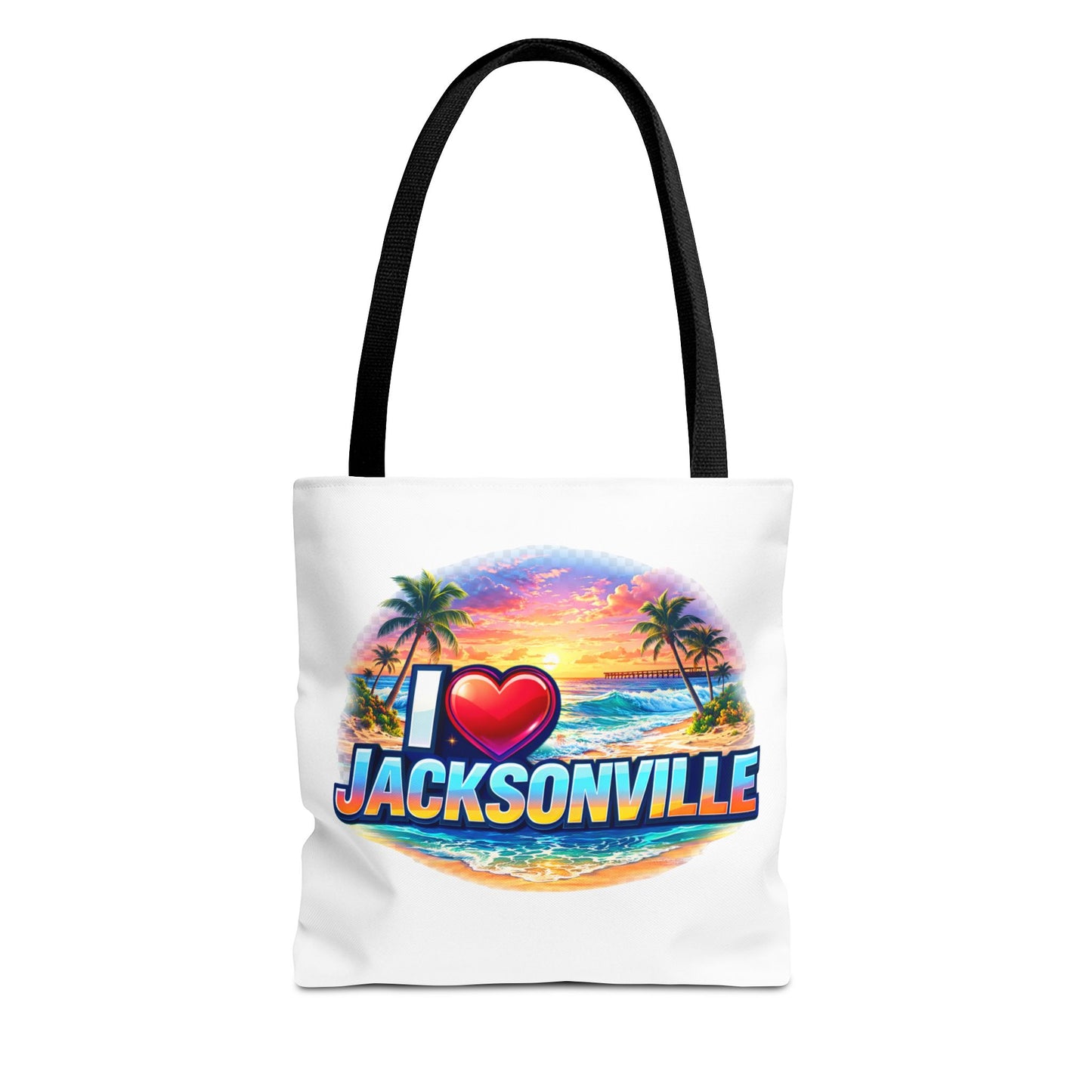 Jacksonville Beach Tote Bag – I  Jacksonville Sunset Graphic