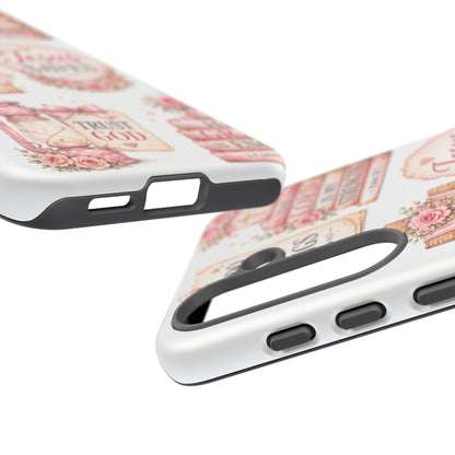 Christian Phone Case — Jesus Saves Floral Tough Case with 'God Is Within Her' & 'Trust God' Design