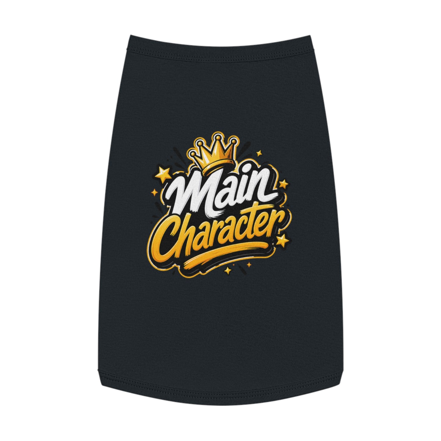 Main Character Pet Tank Top – Cute Crown Graphic Dog & Cat Tee