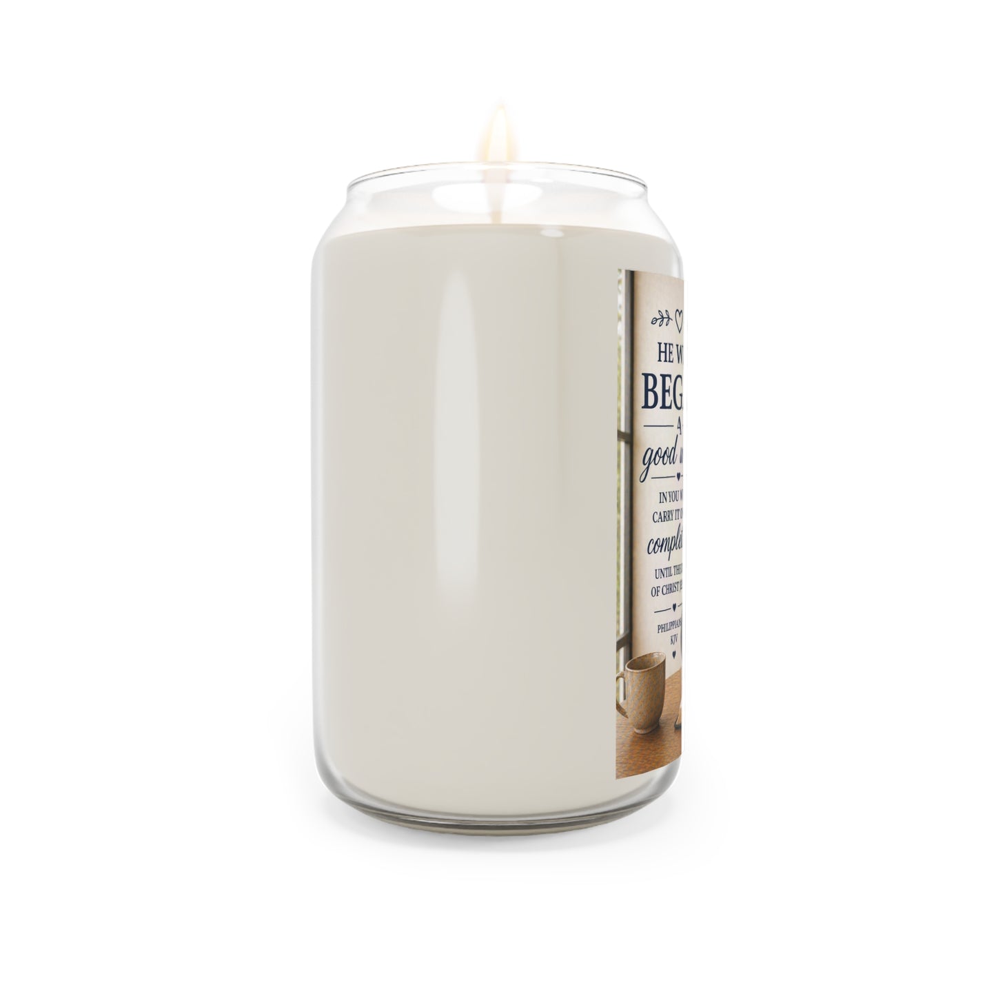 Inspirational Scripture Soy Candle — "He Who Began a Good Work" 13.75oz