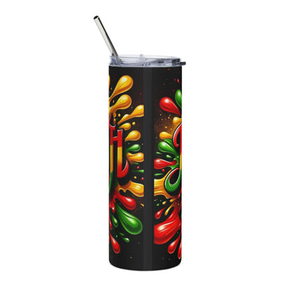 20oz Stainless Steel Tumbler — Colorful JUNKIE Drip Design, Insulated Travel Cup
