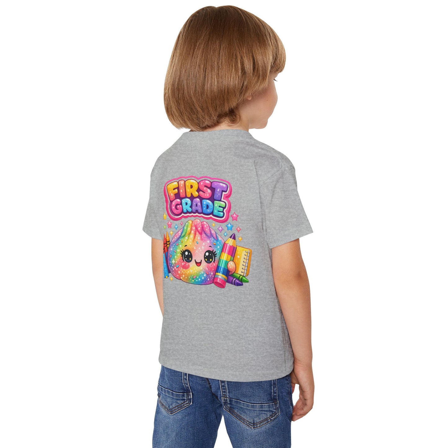 First Grade Toddler T‑Shirt — Cute Rainbow Squishie Back-to-School Tee