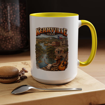 Kerrville Texas Souvenir Coffee Mug — Scenic Riverfront Design (11/15oz)