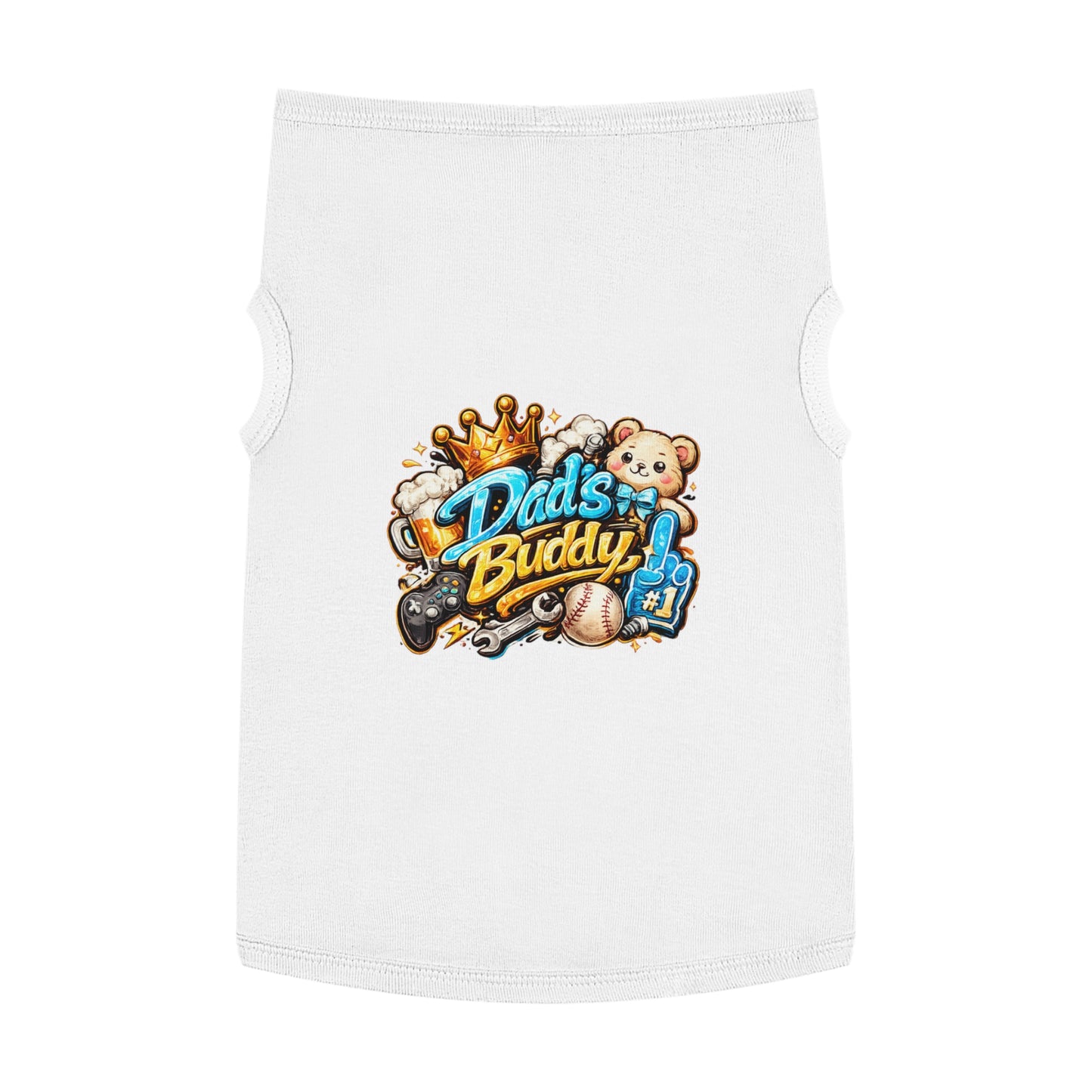 Dad's Buddy Pet Tank Top — Cute Teddy, Sports & Gamer Graphic Dog Shirt