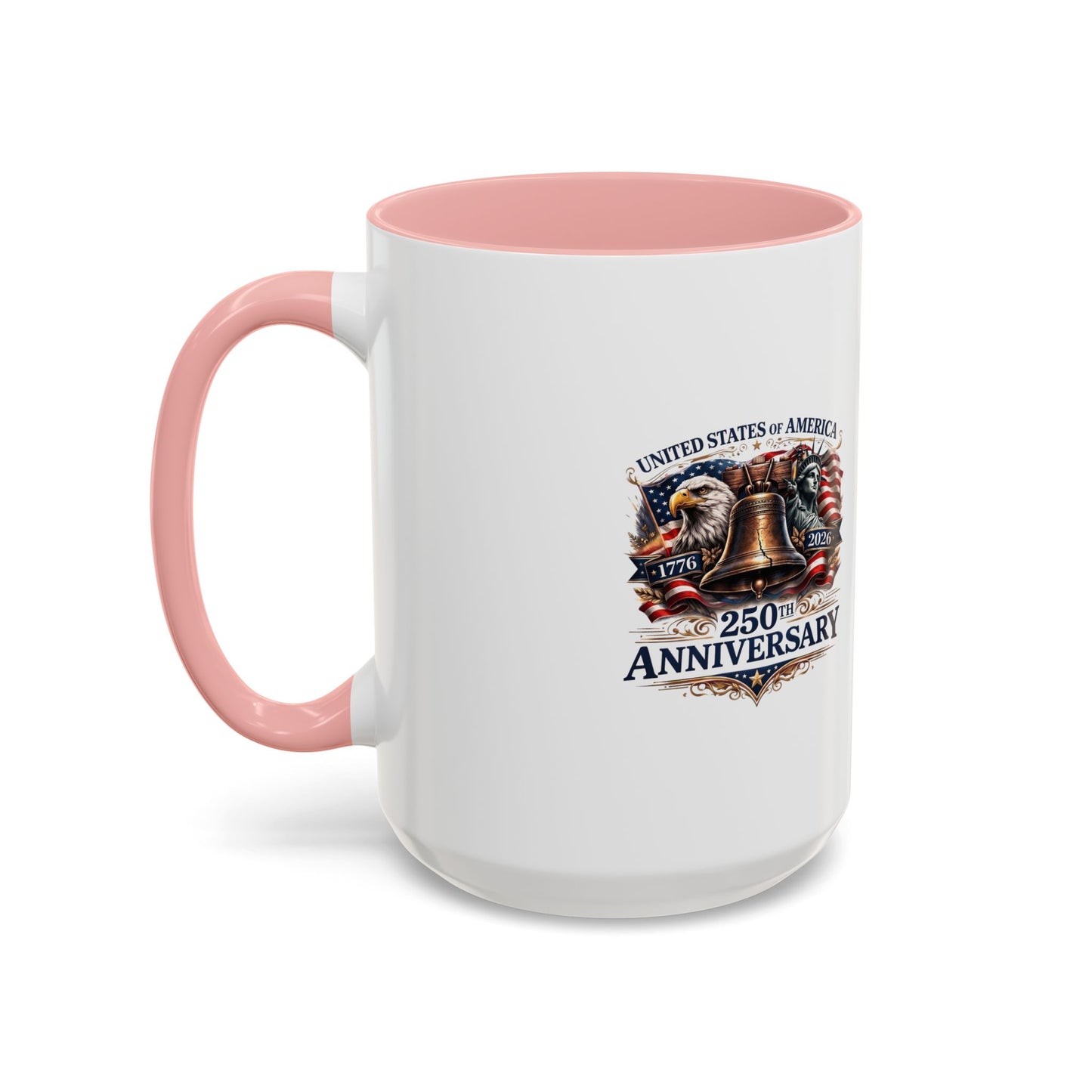 250th Anniversary Accent Coffee Mug — Patriotic United States Bell & Eagle Design (11/15 oz)