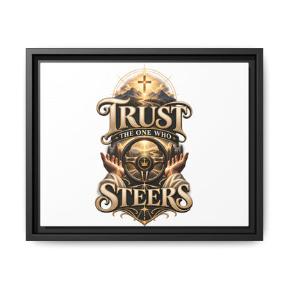 Trust He Guides Framed Canvas — Christian Inspirational Wall Art