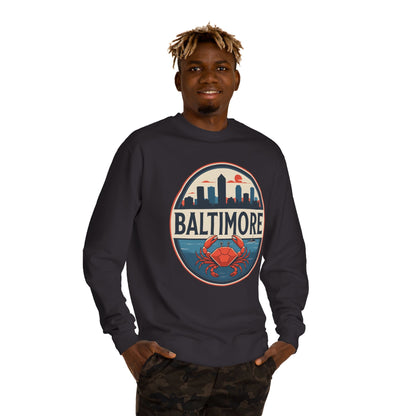 Baltimore Skyline Crab Sweatshirt – Retro City Crewneck