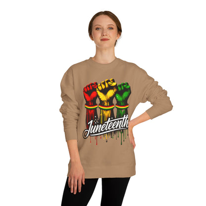 Juneteenth Fist Sweatshirt – Black Power Red Yellow Green Pride Crewneck