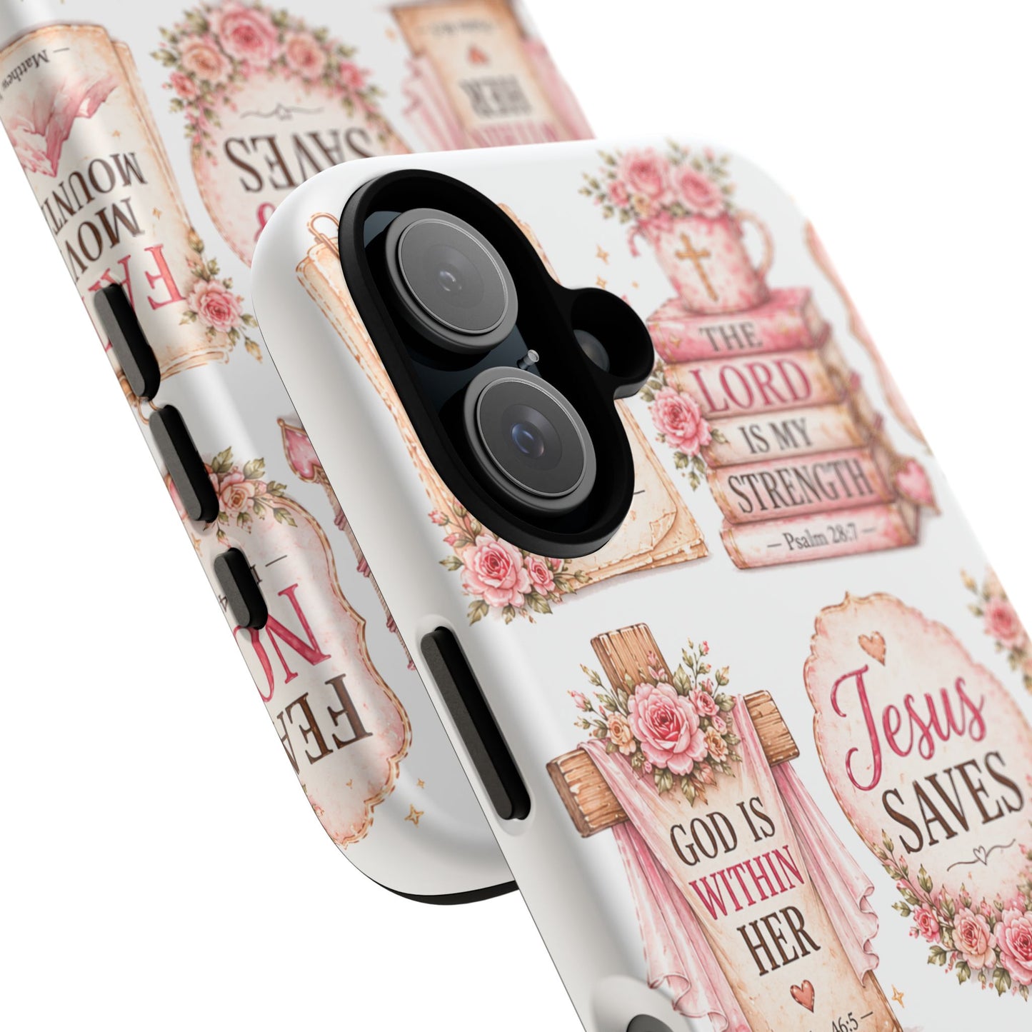 Faith Phone Case — 'Jesus Saves' Floral Christian Scripture iPhone Case