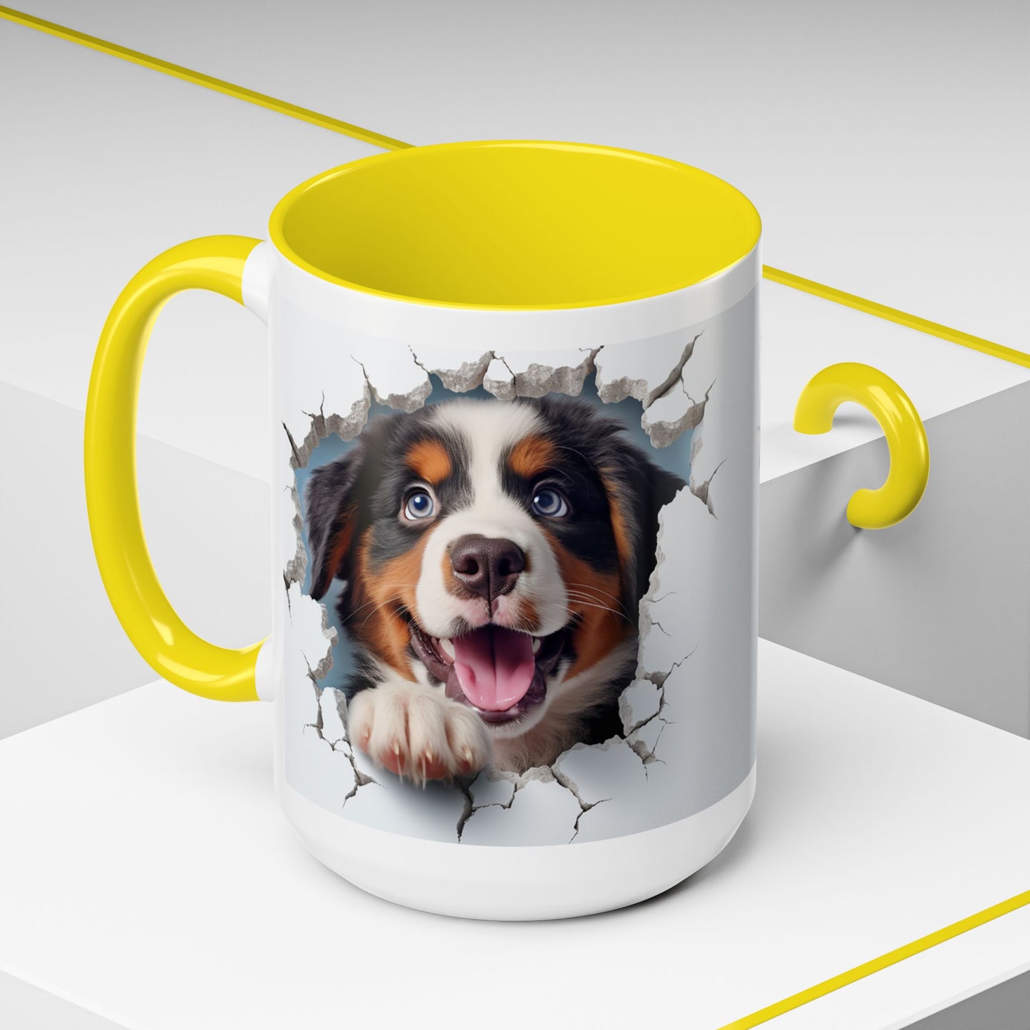 Bernese Mountain Dog 3D Breakthrough Accent Coffee Mug – Playful Pup Gift (11/15oz)