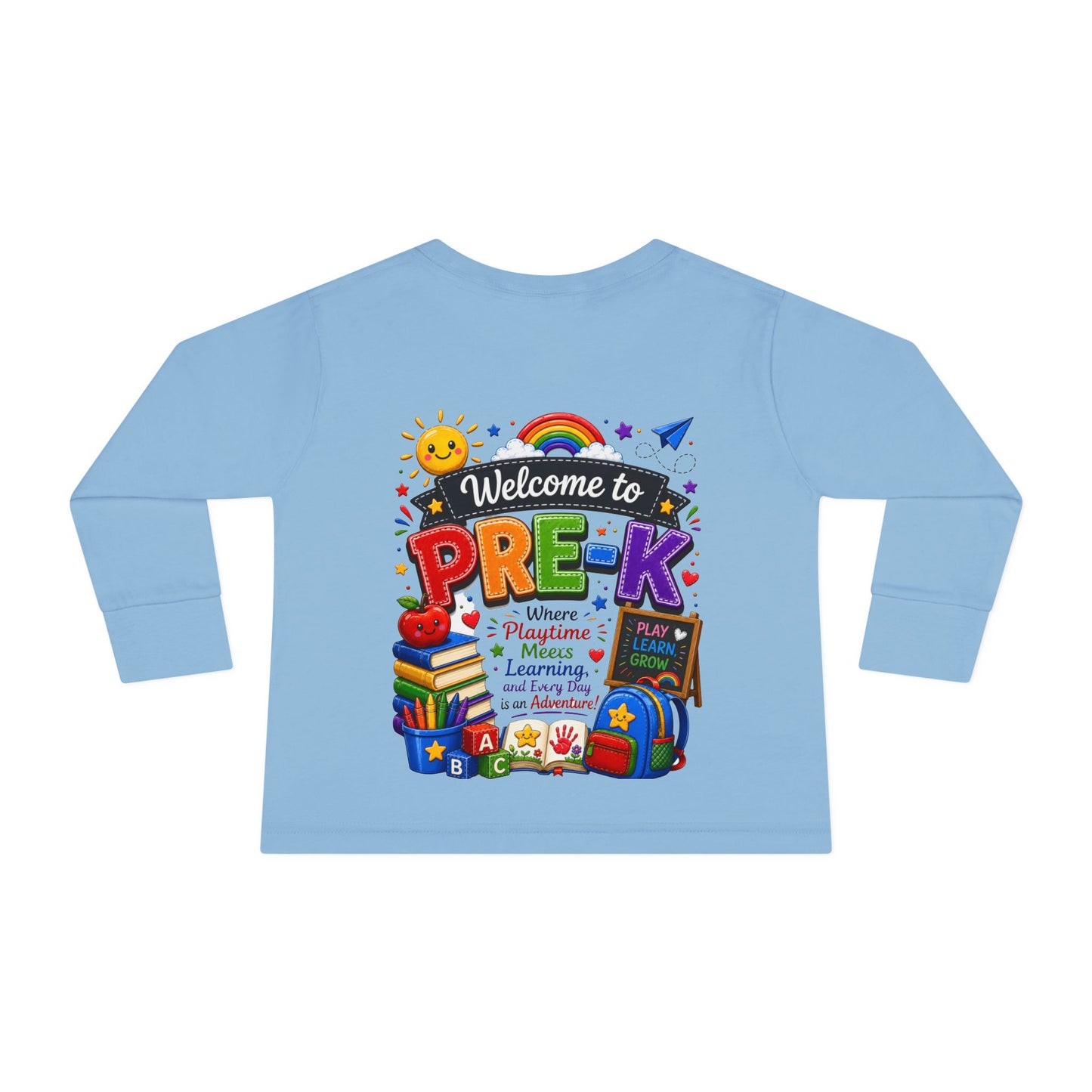 Welcome to Pre-K Toddler Long Sleeve Tee — Colorful Back-to-School Preschool Shirt