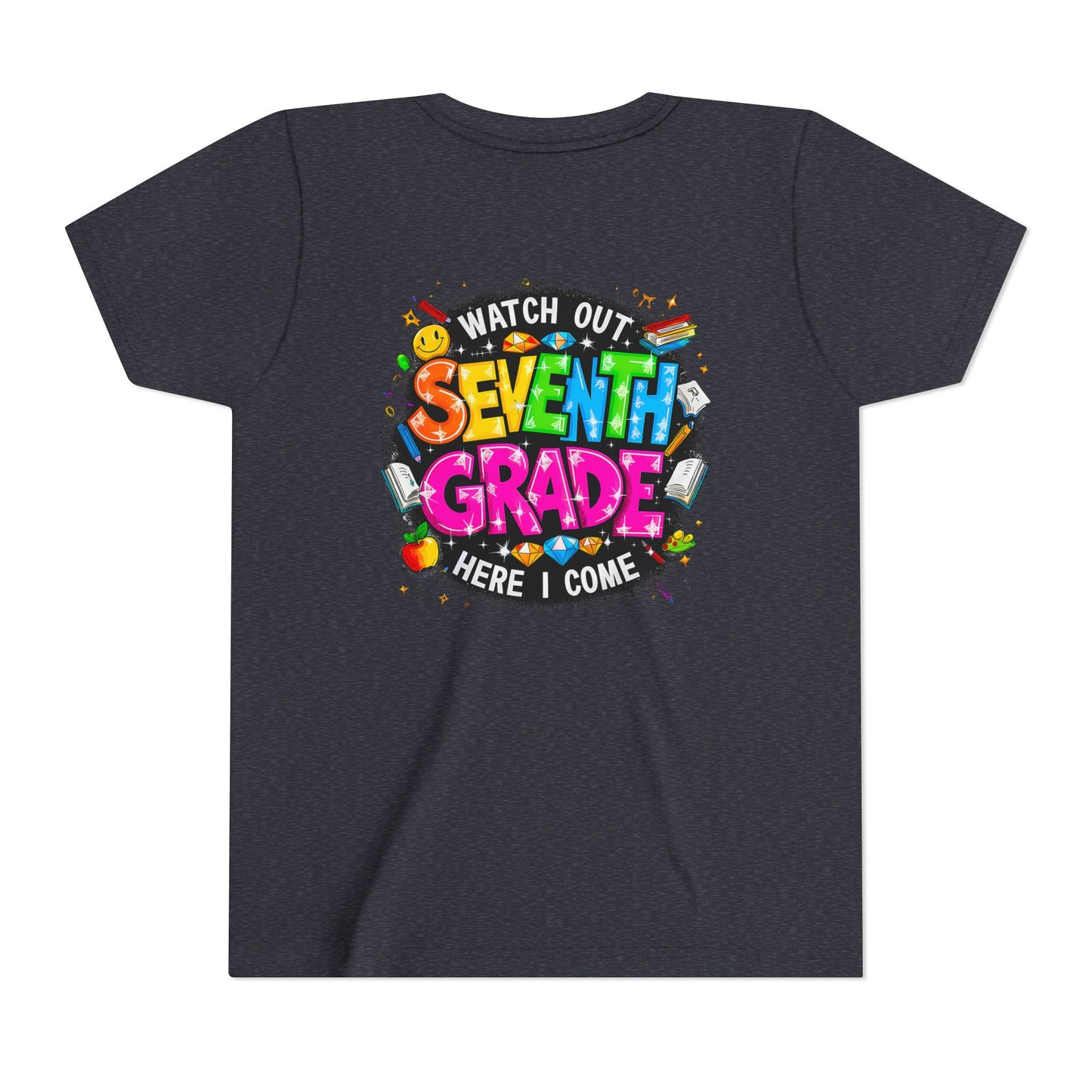 Seventh Grade Kids T‑Shirt — "Watch Out Seventh Grade Here I Come" Back‑to‑School Tee