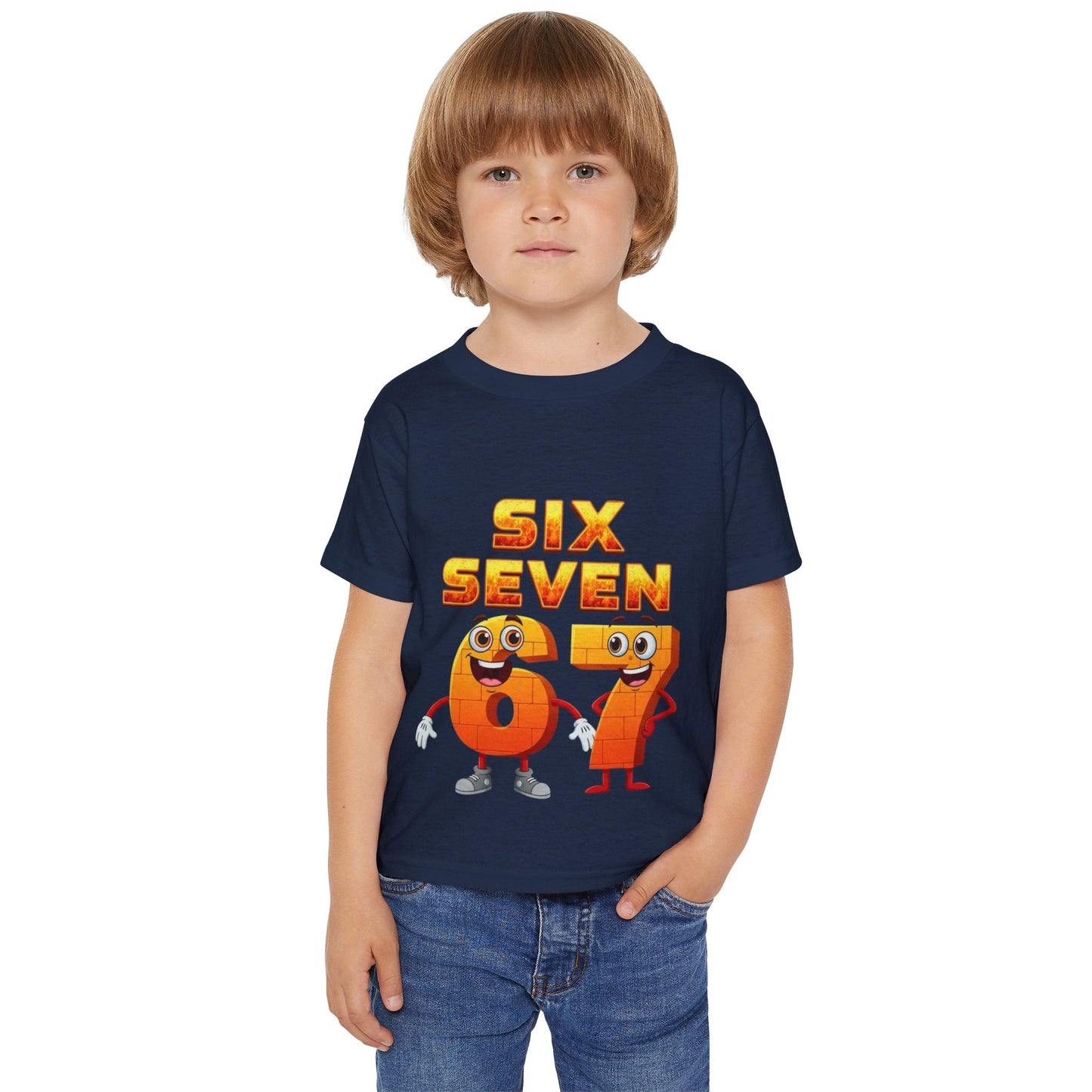 Six Seven 67 Toddler T-Shirt — Cute Number Cartoon Tee for Kids