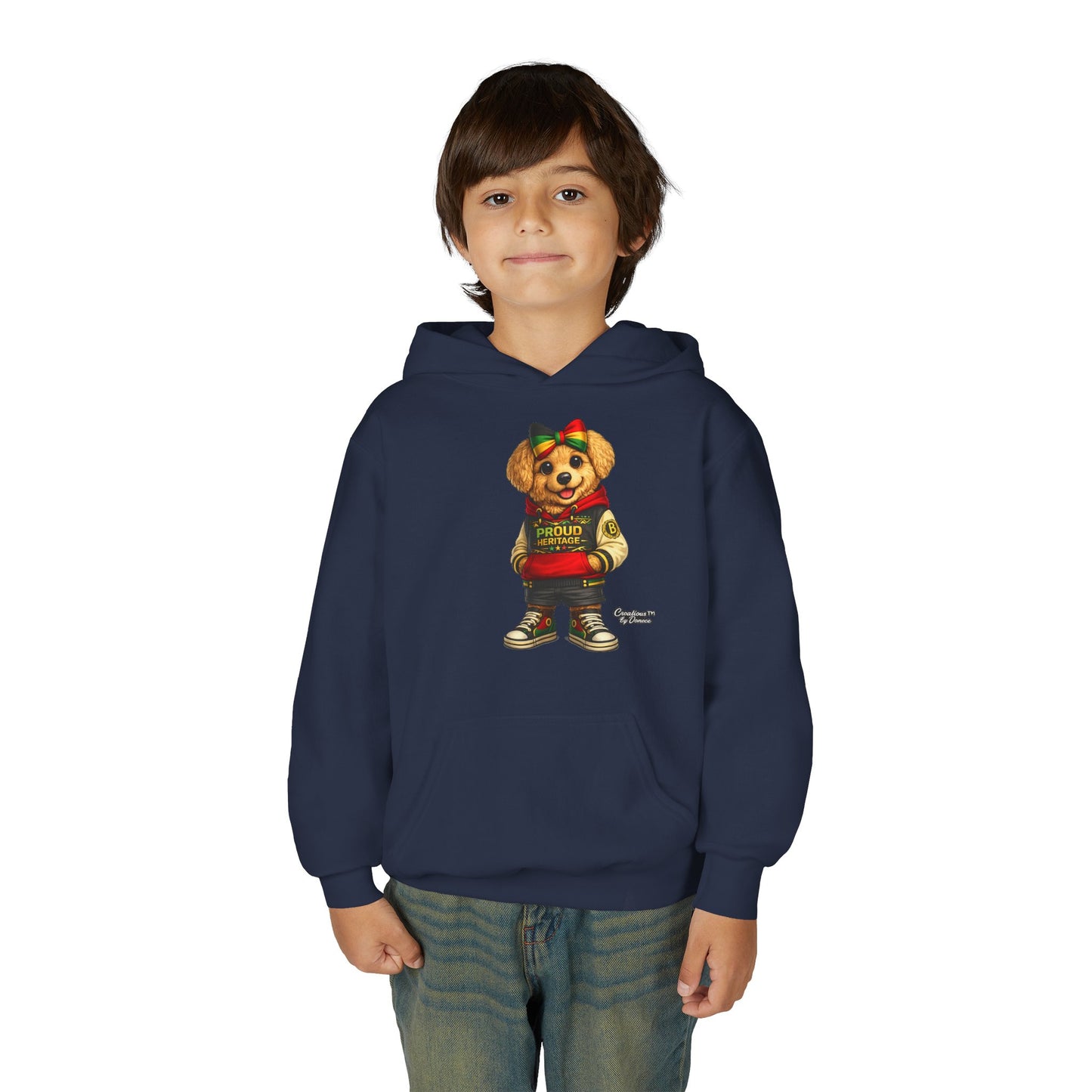 Youth Hoodie — 'Proud Heritage' Teddy Bear Streetwear Kids Pullover