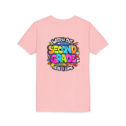 Second Grade Kids Tee - "Watch Out Second Grade Here I Come" Colorful Back-to-School Shirt