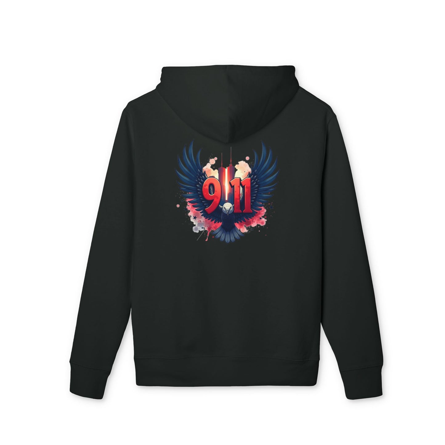 9/11 Memorial Hoodie — Eagle & Twin Towers Tribute Pullover