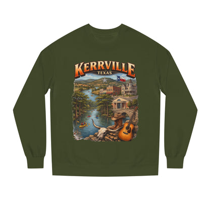 Kerrville Texas Scenic Crewneck Sweatshirt — Riverfront Guitar Vintage Design