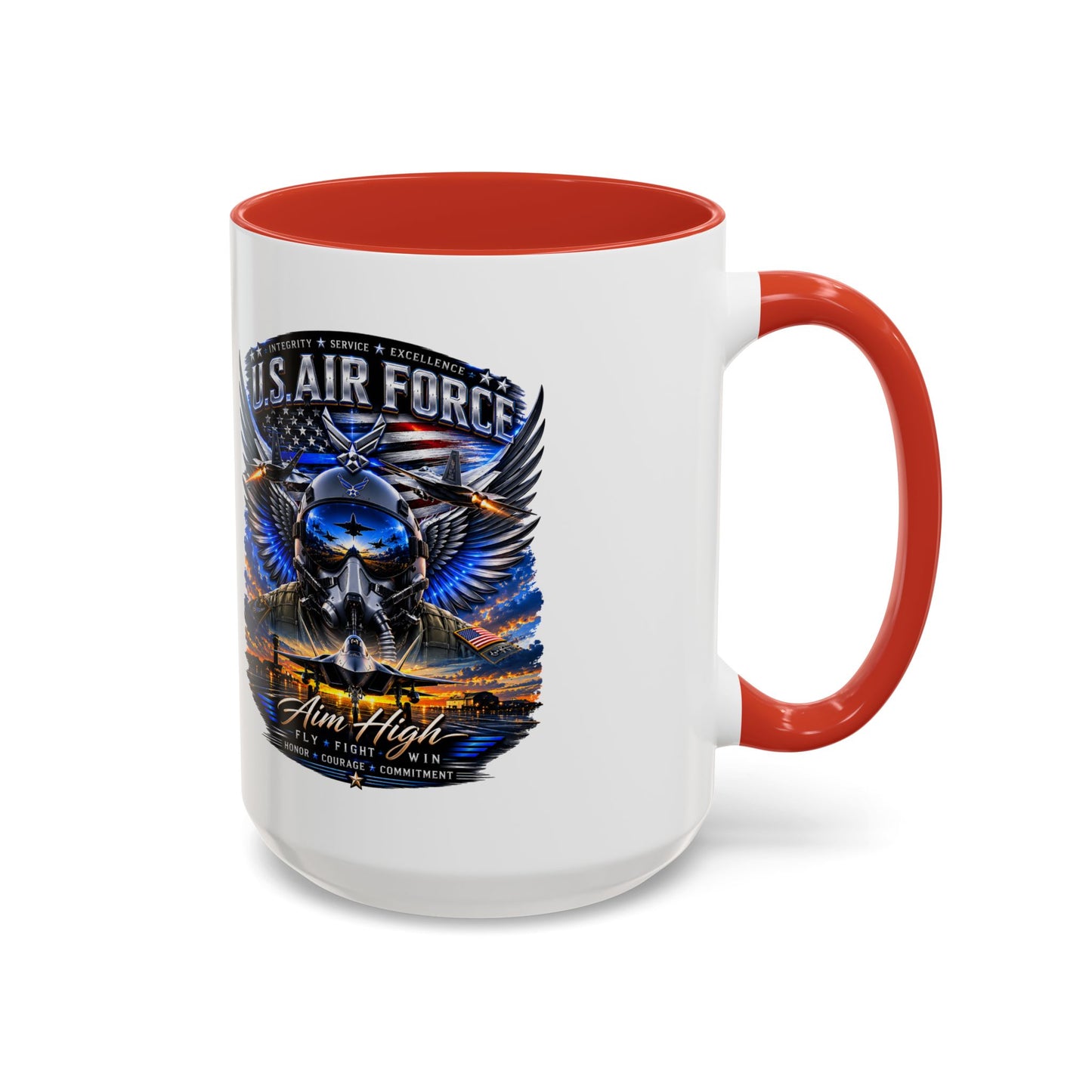 U.S. Air Force Eagle Coffee Mug — "Aim High" Accent 11/15oz