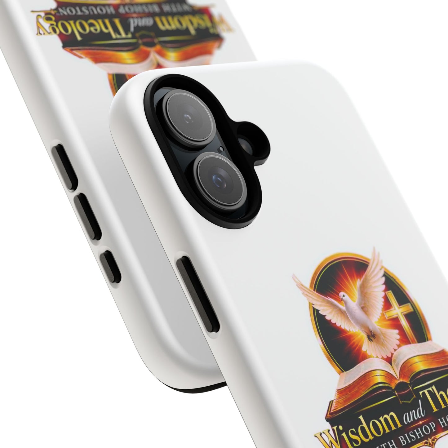 Wisdom and Theology Phone Case — Christian Dove & Cross Protective Tough Case