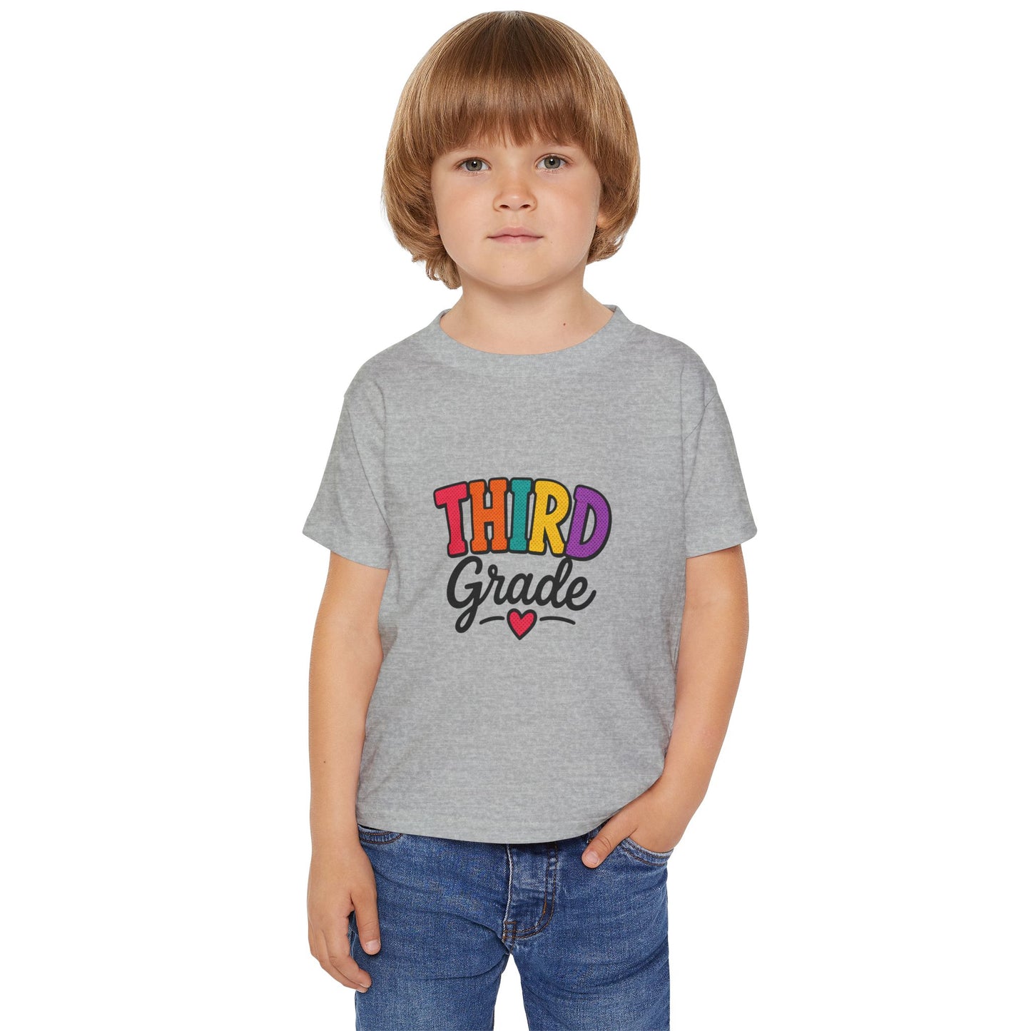 Third Grade Toddler T-Shirt – Colorful Back-to-School Shirt with Heart