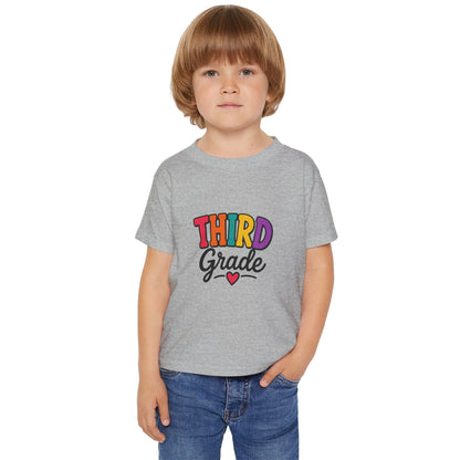 Third Grade Toddler T-Shirt – Colorful Back-to-School Shirt with Heart
