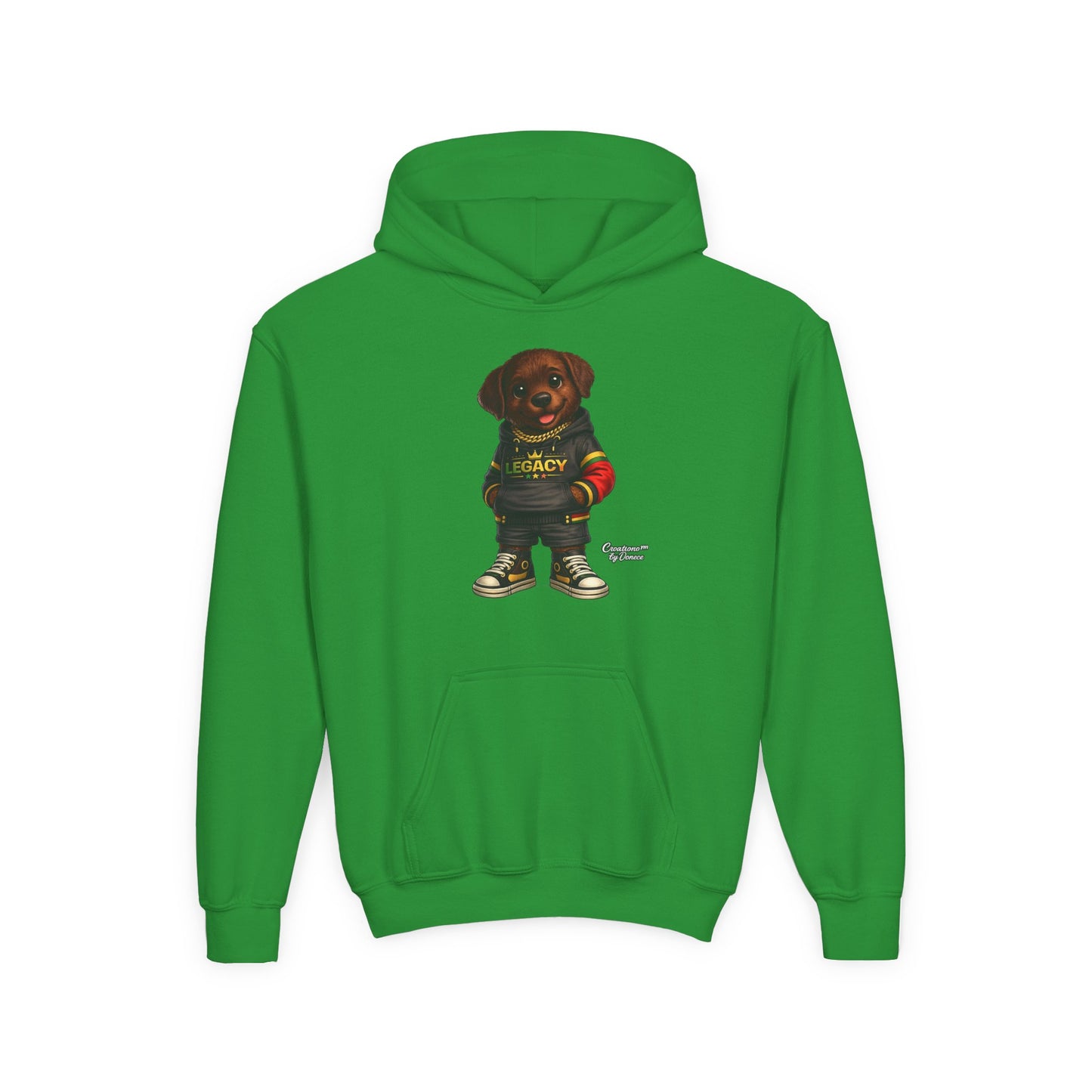 Youth Hoodie — 'Legacy' Streetwear Puppy Graphic Sweatshirt