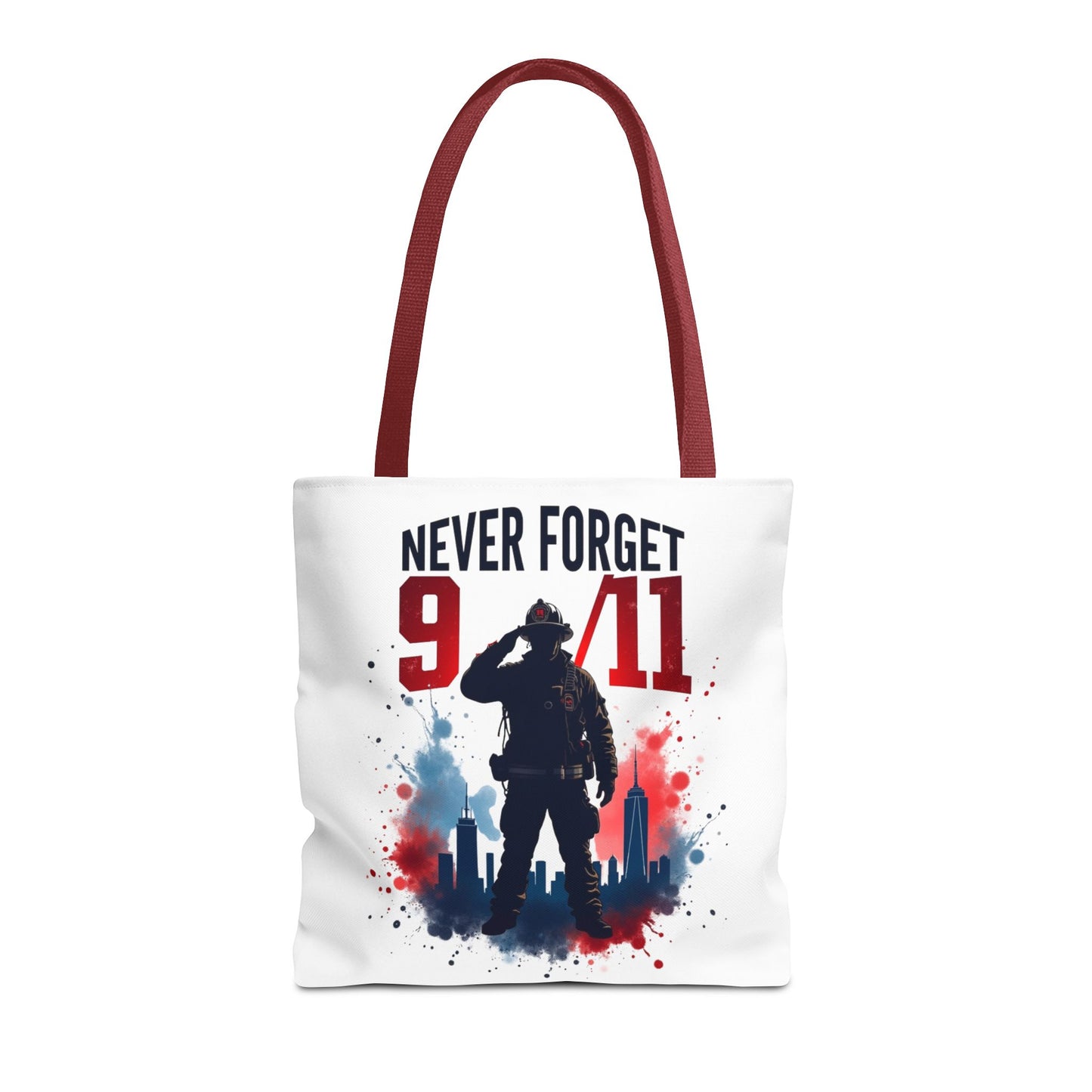 Never Forget 9/11 Tribute Tote Bag — Memorial Patriotic Canvas Carryall