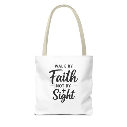 Faith Tote Bag — "Walk by Faith Not by Sight" Inspirational Canvas Tote