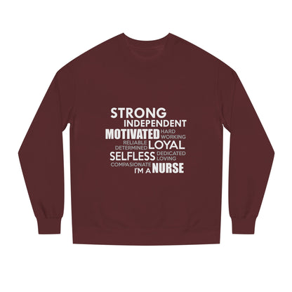 Nurse Word Cloud Sweatshirt — Strong Independent Motivated Loyal Selfless
