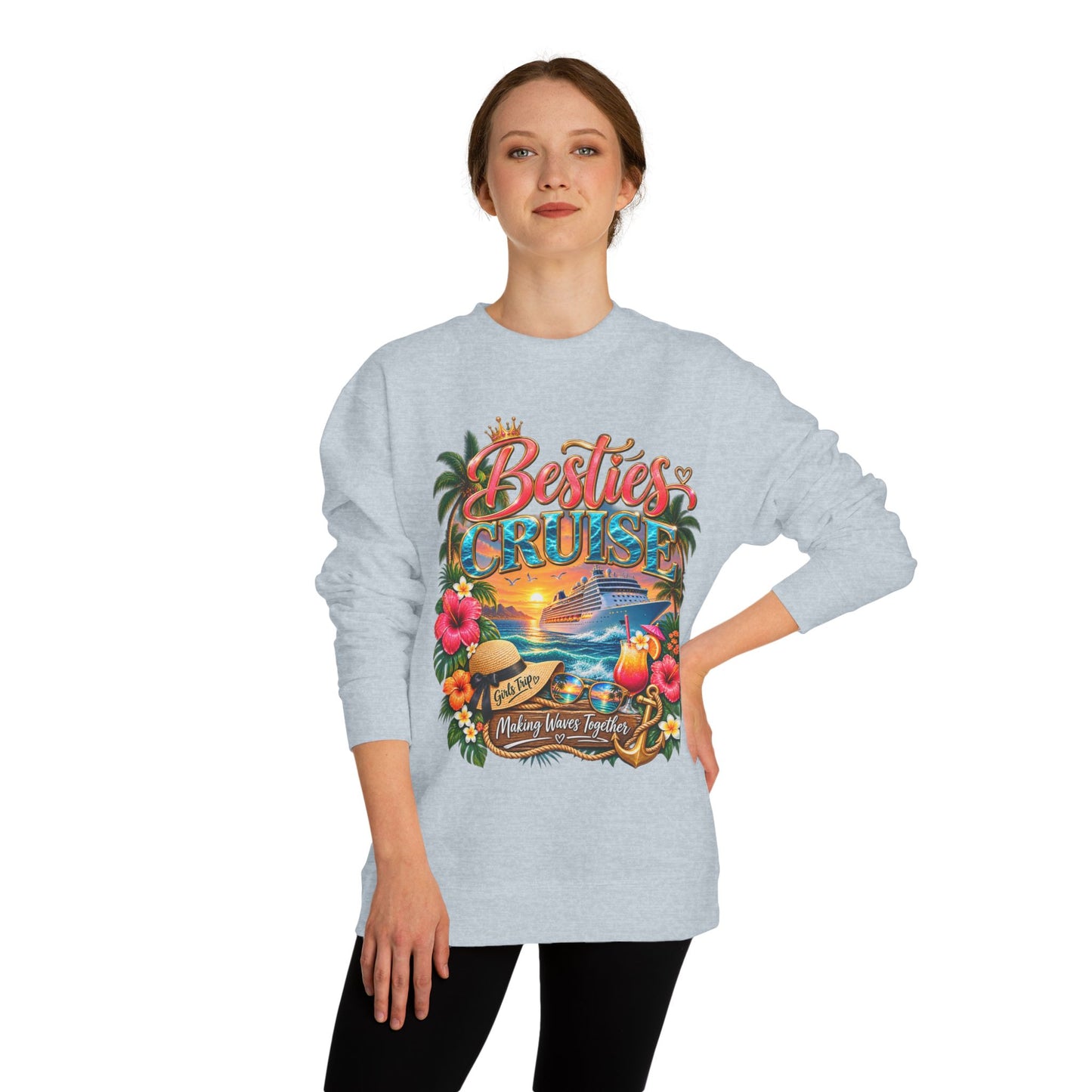 Besties Cruise Sweatshirt — Friends Tropical Vacation Pullover